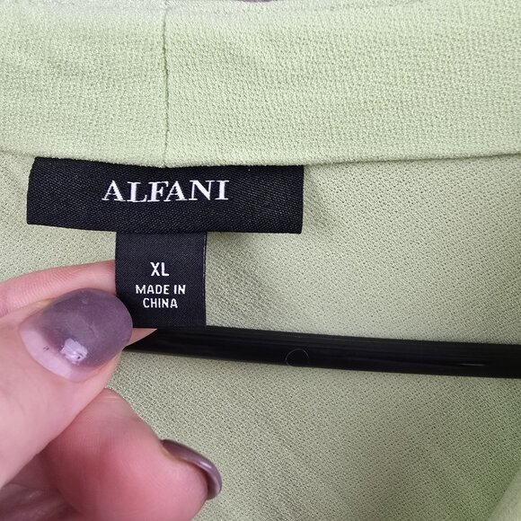 Alfani Womens Sleeveless Twist-Front Top XL Light Green - Picture 3 of 7